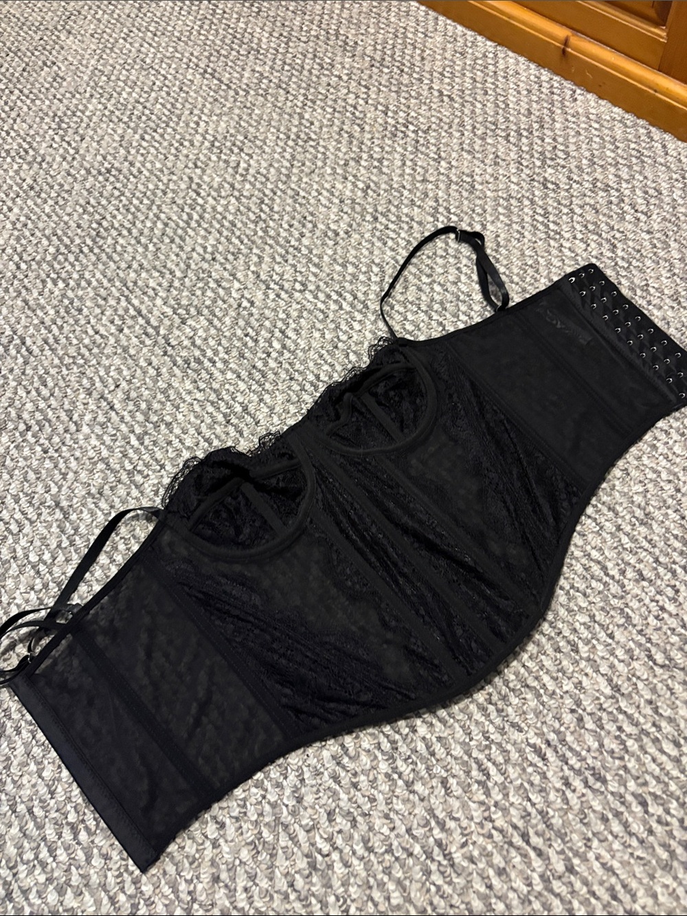 Black Lace Bustier Corset Top - Women Intimates